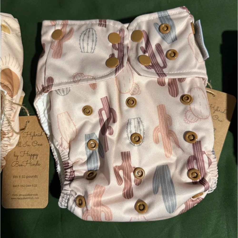 Brand New (with tags) HappyBeeHind 100% Cotton AIO Cloth Diaper Set - Picture 6 of 10